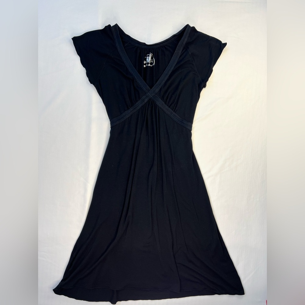 TCM Black Y2K Short Sleeve Midi Flowy Dress Women’s Small